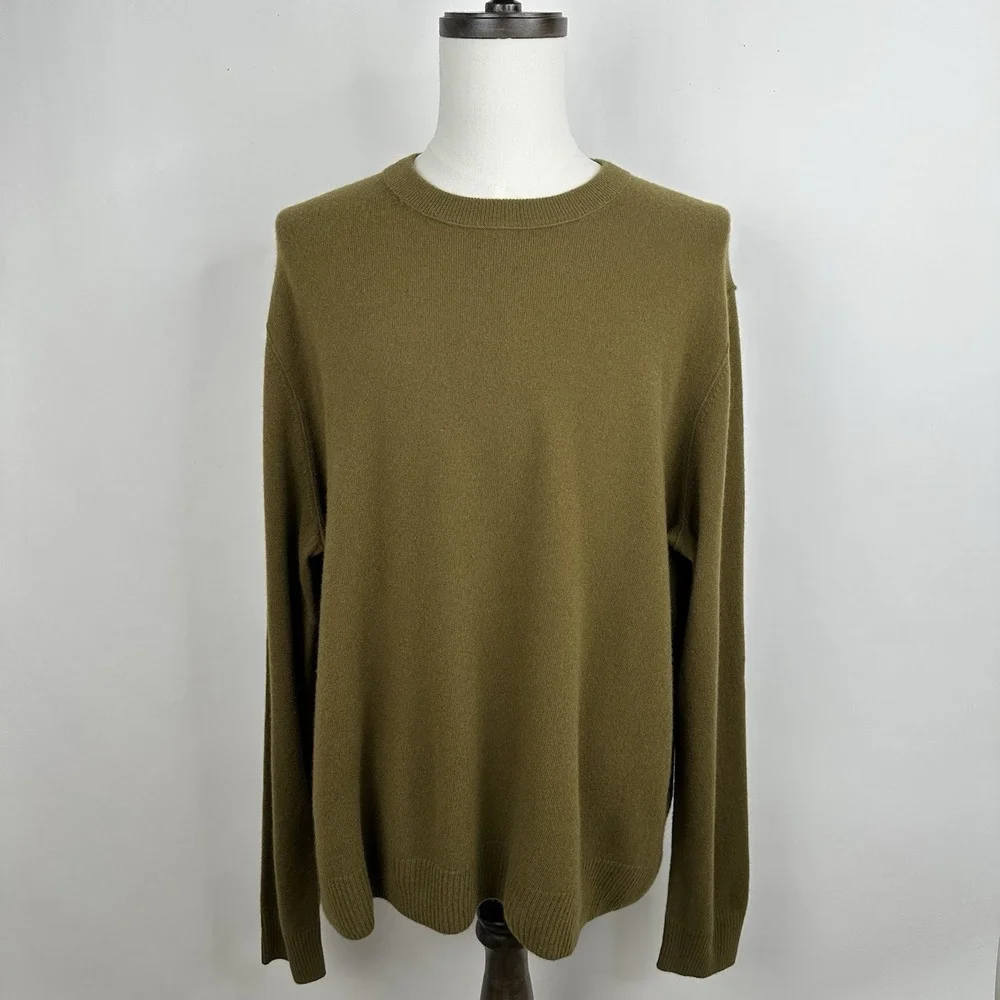 NWT Banana Republic Men's‎ Cashmere Crew Neck Sweater XXL TALL Nettle Leaf Green